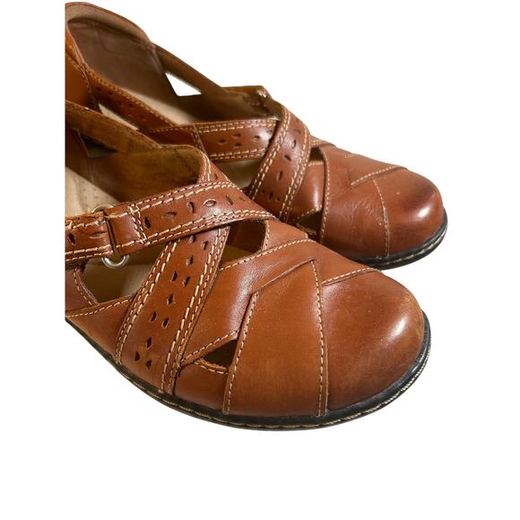 Clarks Ashland Spin Brown Leather Mary Jane Loafers Women’s Sz 9.5 M - Picture 3 of 8